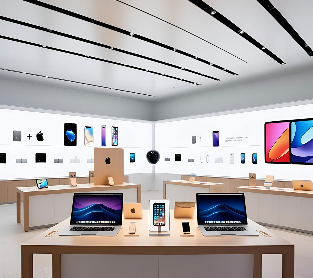 Apple製品が展示されている様子